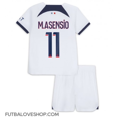 Dres Paris Saint-Germain Marco Asensio #11 Preč pre deti 2023-24 Krátky Rukáv (+ trenírky)